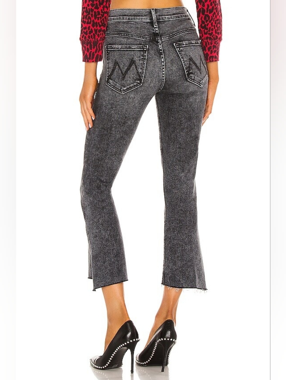 NWT Mother Insider Crop Step Fray in Train Stops Mineral Wash Stretch Jeans 31 - Picture 3 of 11